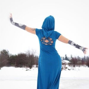 Gorgeous festival witch Wiccan pagan hooded dress
